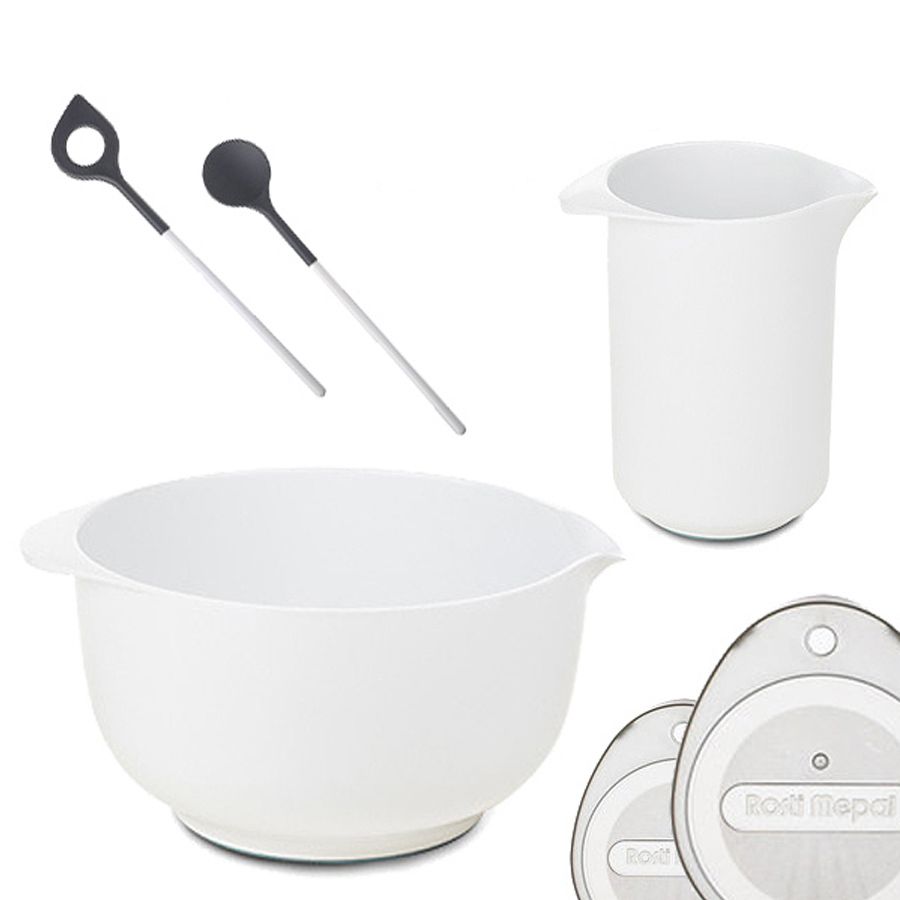 Set 5l Margrethe + 1l Rührbecher + Deckel + Spitzlöffel mit Loch + Rundlöffel
