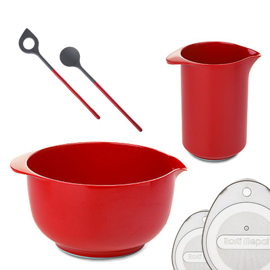 Set 5l Margrethe + 1l Rührbecher + Deckel + Spitzlöffel mit Loch + Rundlöffel
