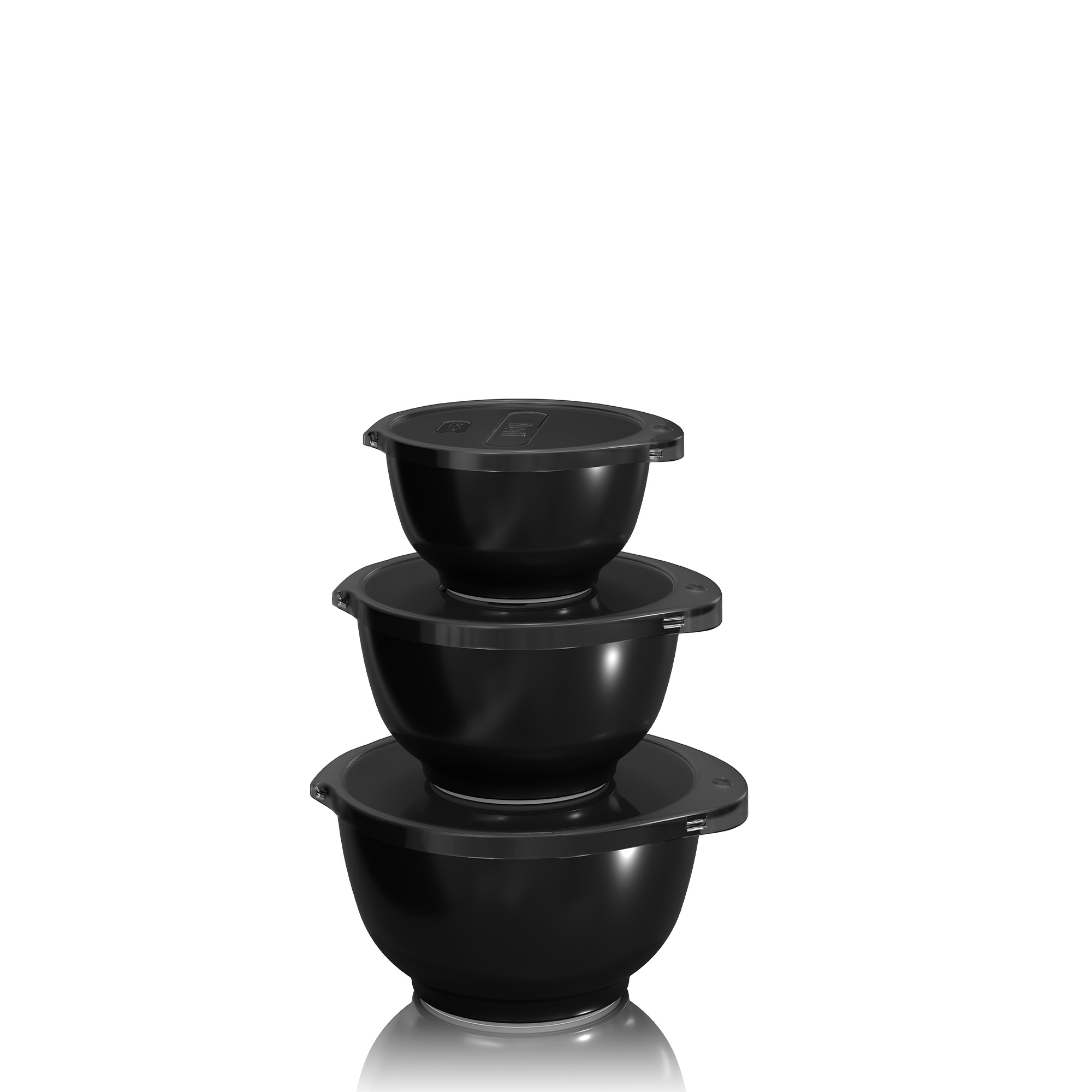 Rosti - NEW mini-mixing bowls set (0,25 l + 0,5 + 0,75 l + matching lid) - black edition Rosti - NEW mini-mixing bowls set (0,25 l + 0,5 + 0,75 l + matching lid) - black edition
