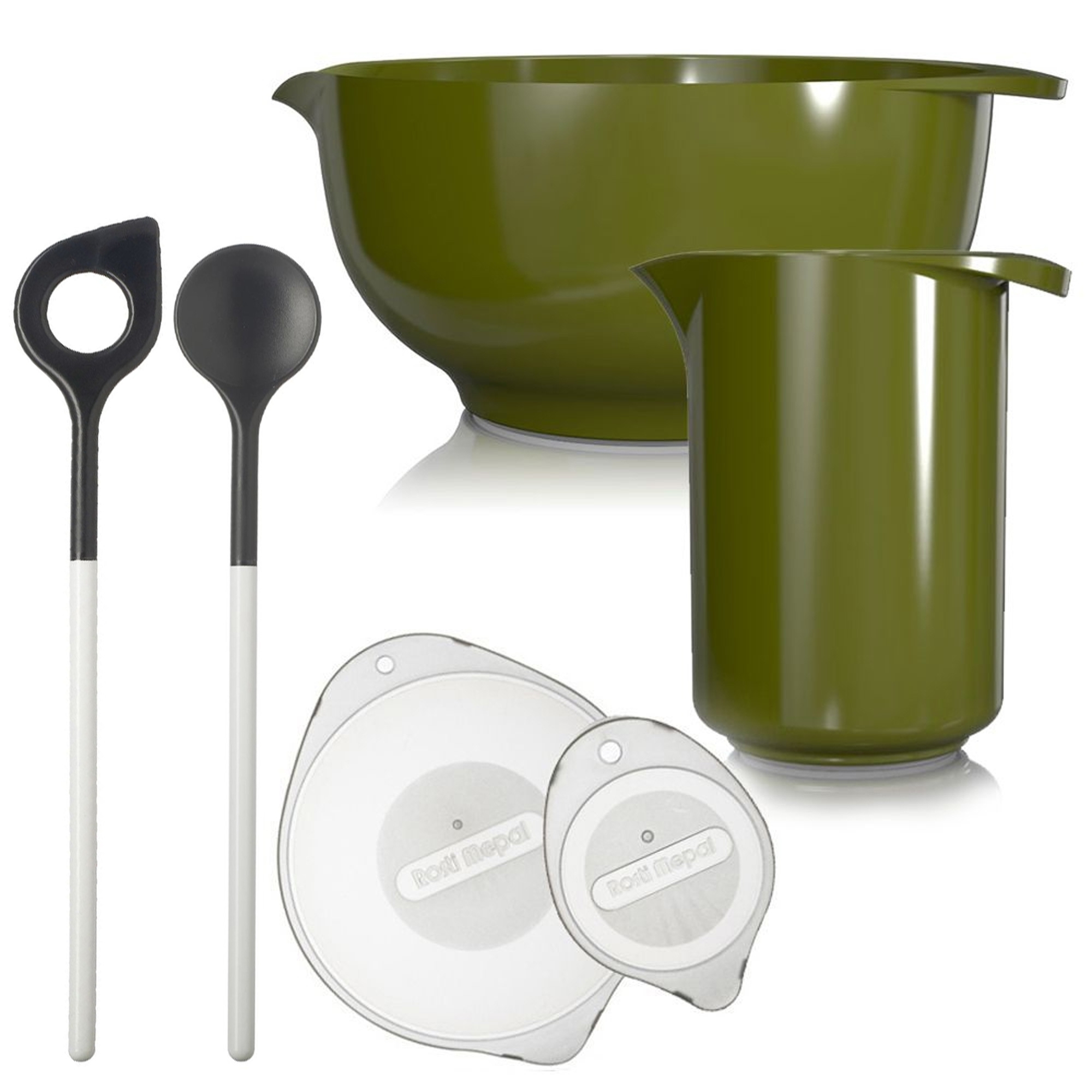 Set 5l Margrethe + 1l Rührbecher + Deckel + Spitzlöffel mit Loch + Rundlöffel